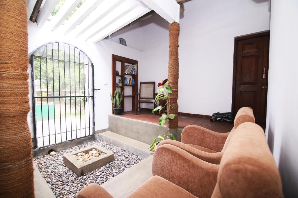 Bright guest lounge room with garden outlook