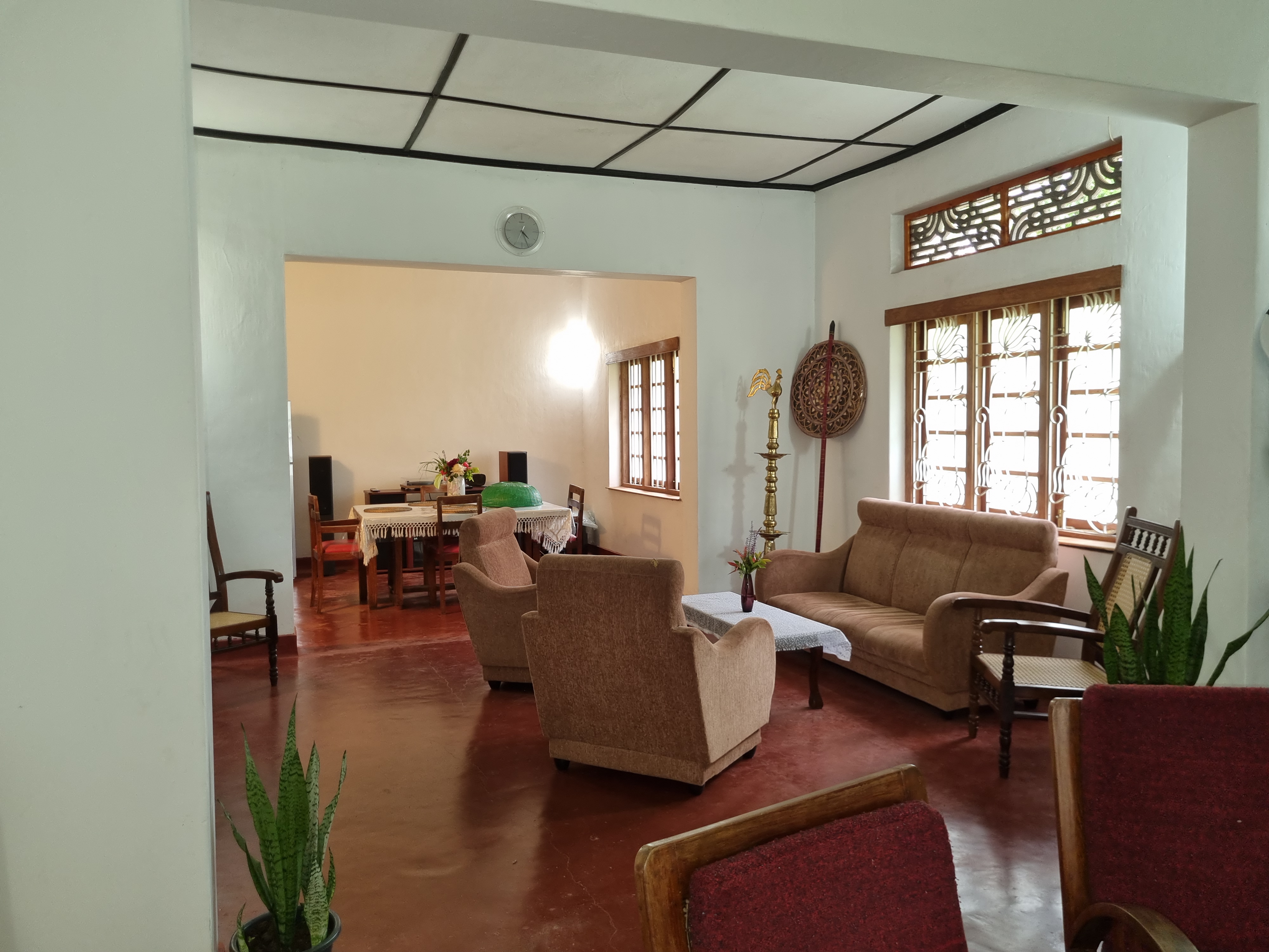 Seating area in guest lounge at Kandy homestay