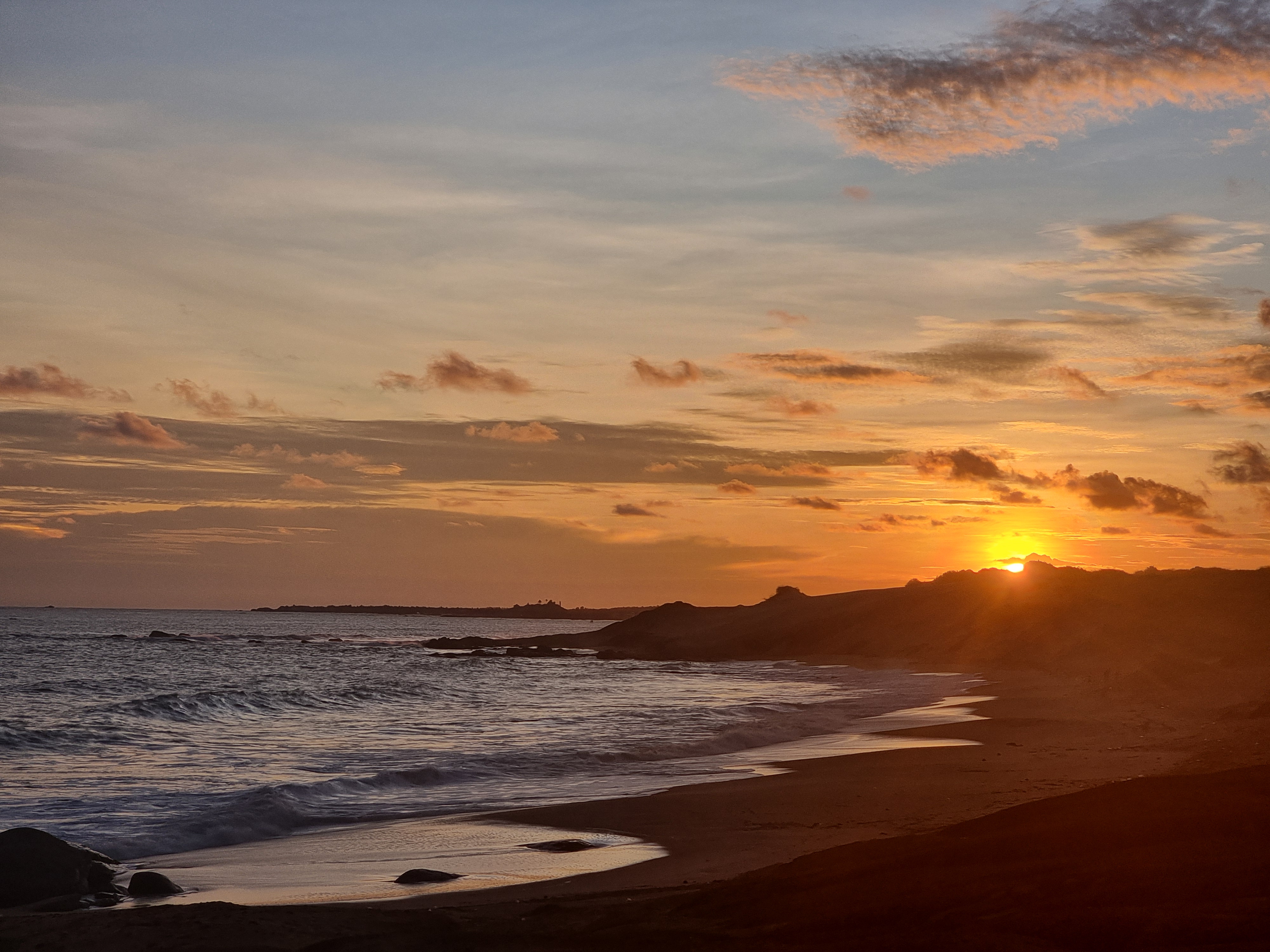 Sunset view over the beach in Sri Lanka